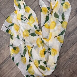 Lemon Print Sheer Scarf